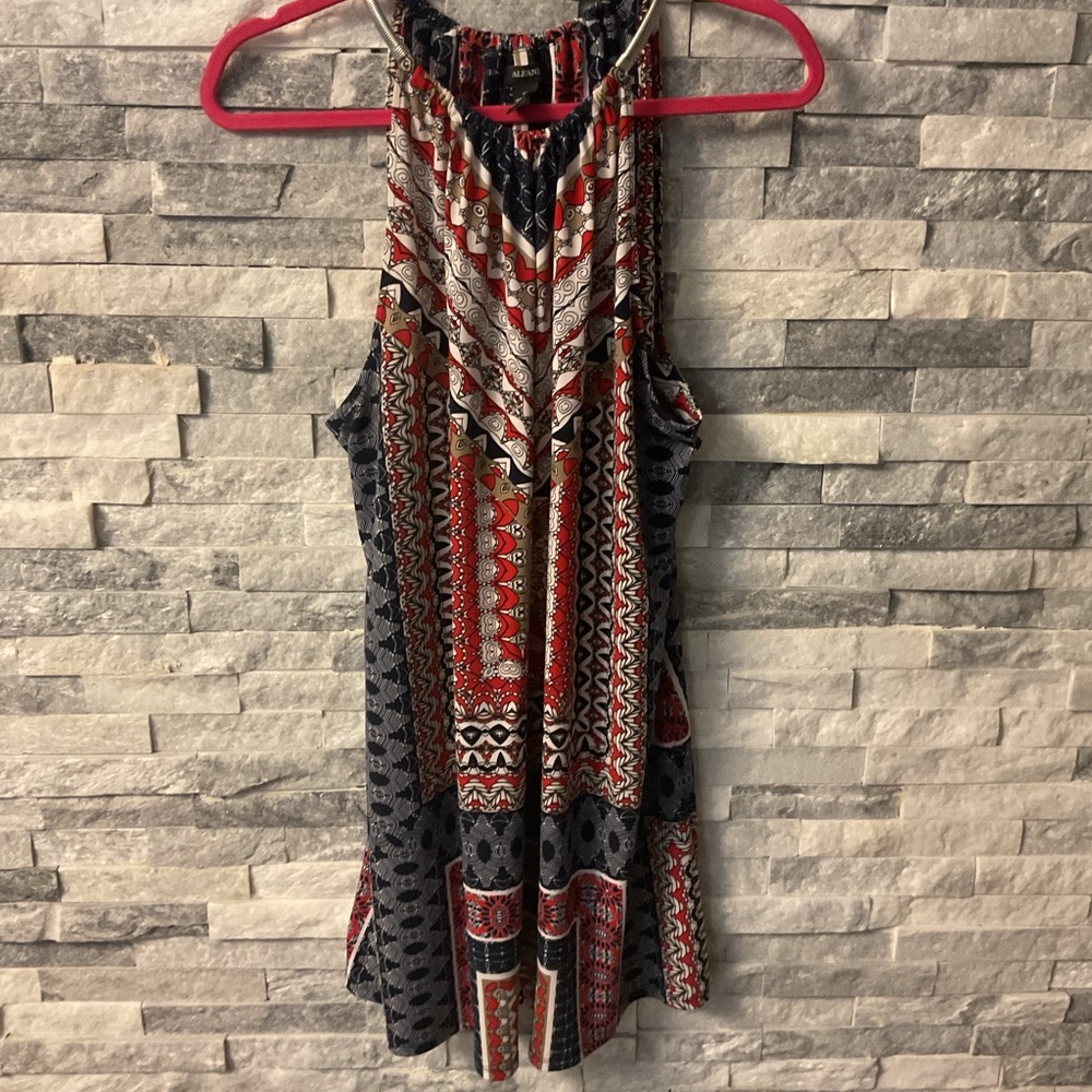 Alfani Multicolor Patterned Sleeveless Top